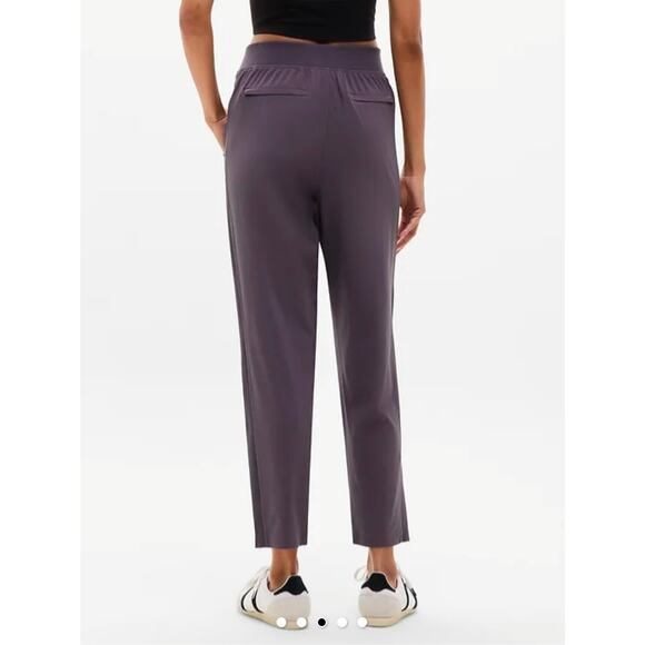 Athleta Brooklyn Mid Rise Ankle Pants Womens 12T Tall Purple Stretch Pull On - Picture 2 of 10